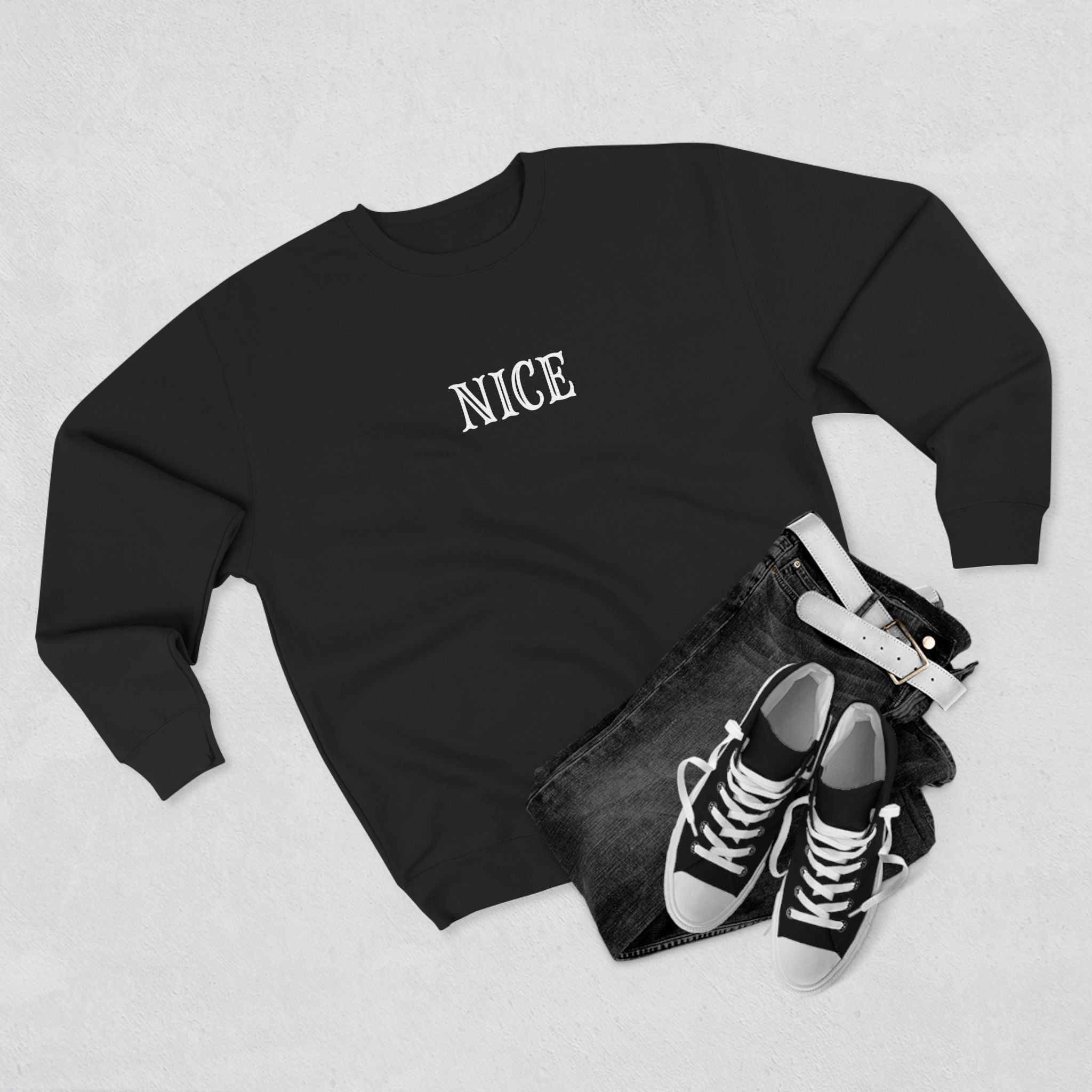 The Nice One | make it NICE | Unisex Black Crewneck Sweatshirt