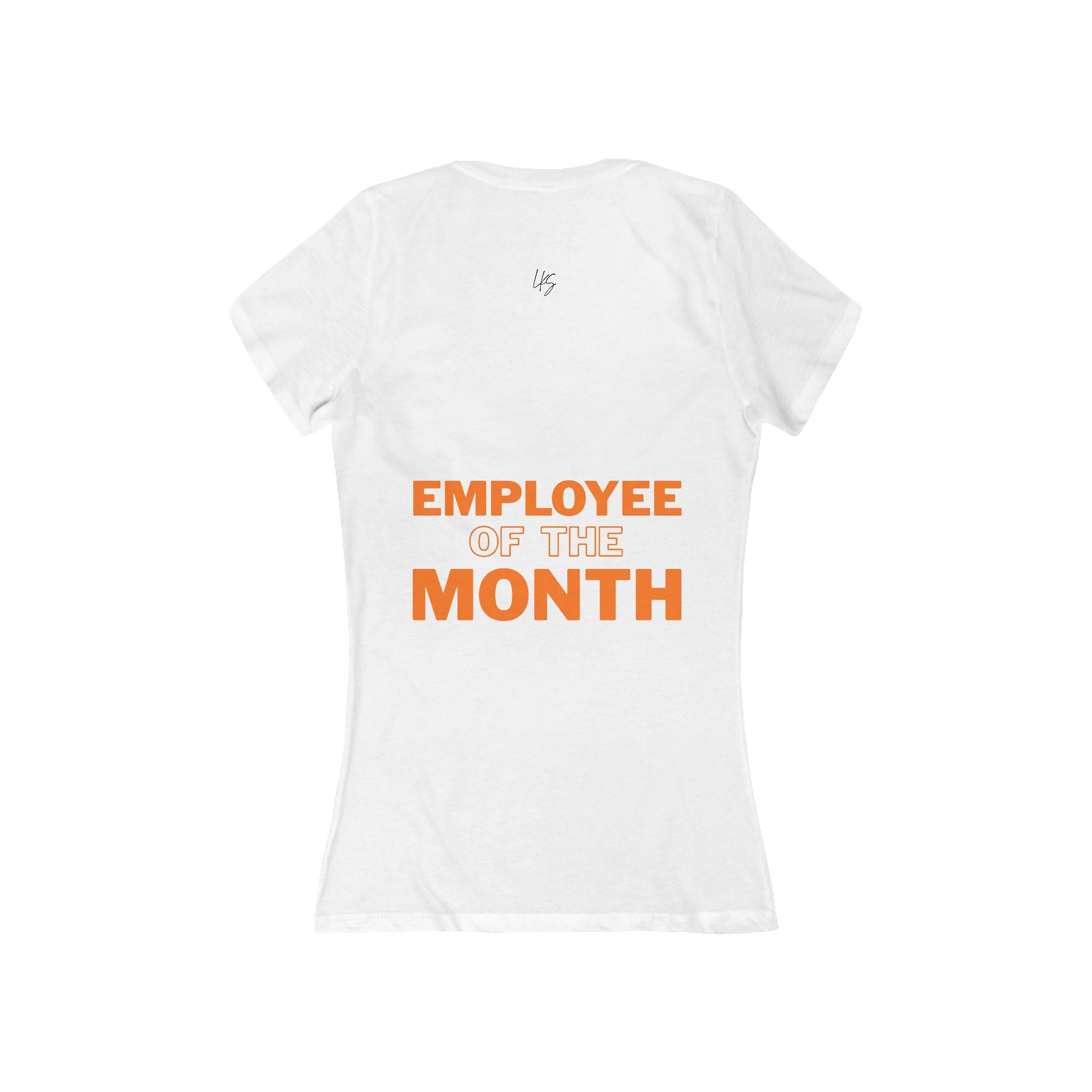Francis | Employee of the Month | Women's Fitted Deep V-Neck T- White