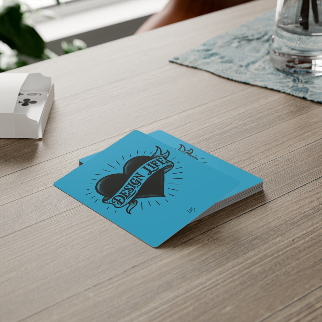 Design Life Tattoo | Design Life | Poker Cards- Glossy Turquoise