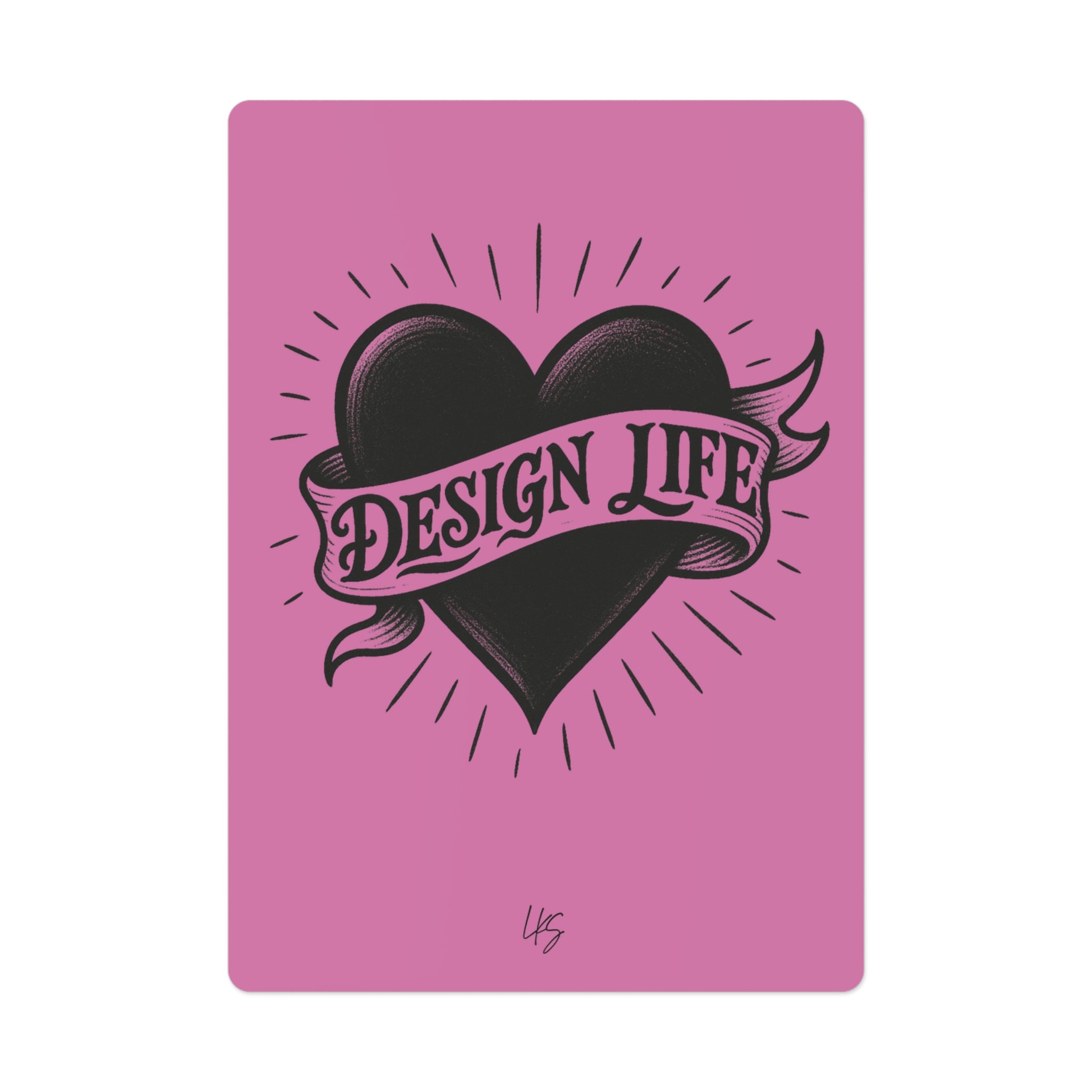 Design Life Tattoo | Design Life | Poker Cards- Glossy Pink