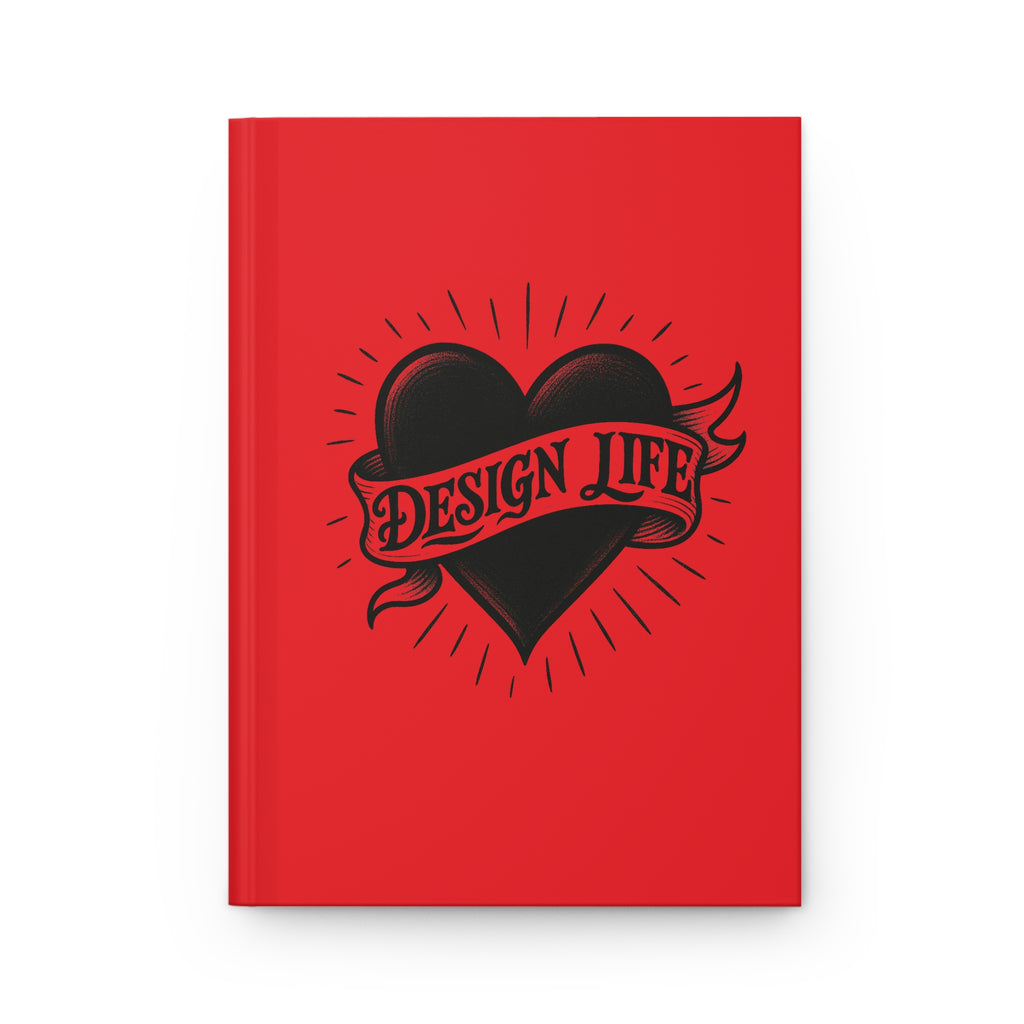 Design Life Heart | Design Life | Hardcover Journal -Red