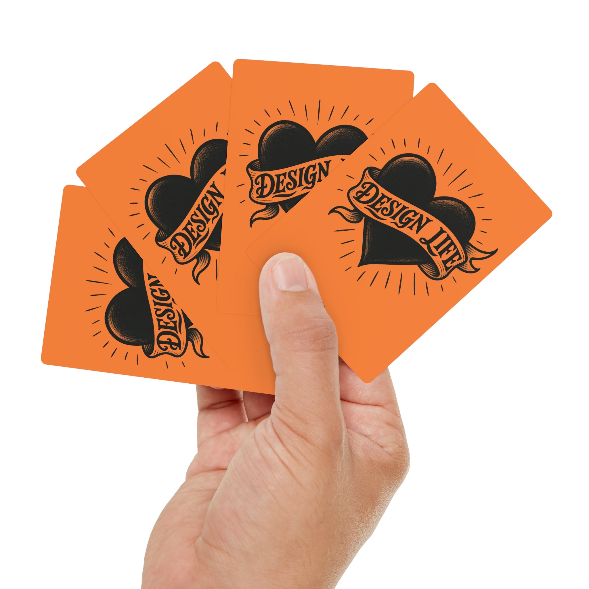 Design Life Tattoo | Design Life | Poker Cards- Glossy Orange