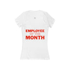 Clarice | Employee of the Month | Women's Fitted Deep V-Neck T- White