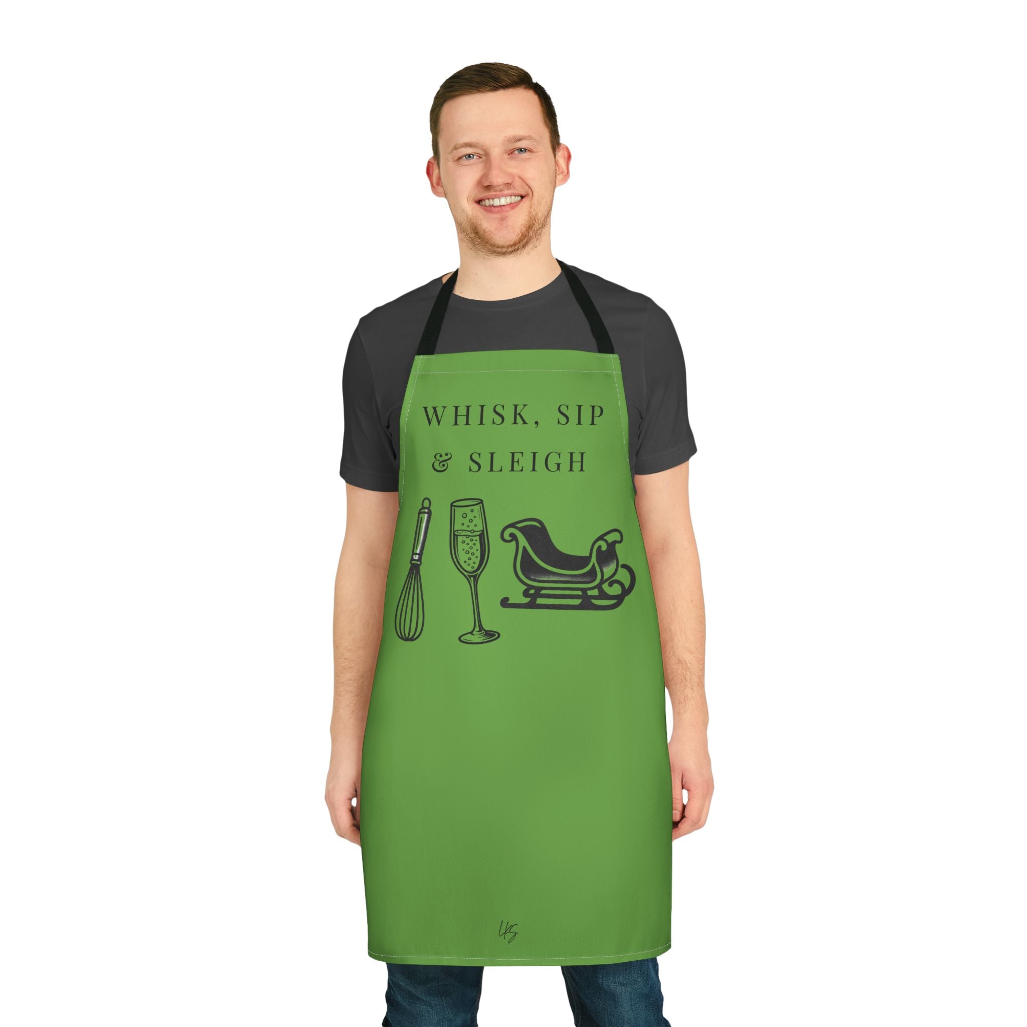 Whisk, Sip & Sleigh | Talk Cooking to Me - Celebrate! Apron/Green