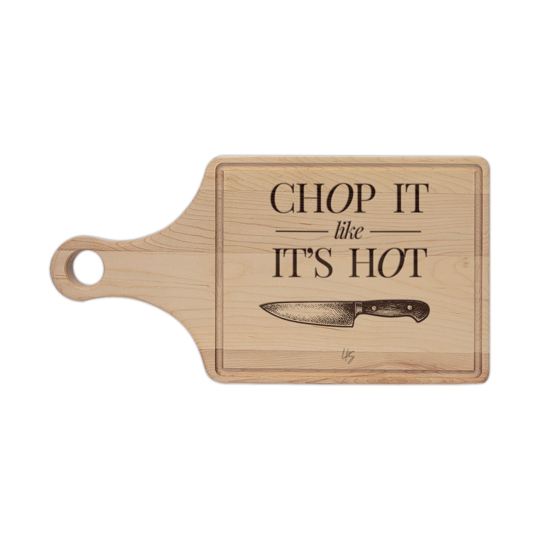 Chop It Like It's Hot | Talk Cooking To Me | Paddle 13.5 x 7 Maple Cutting Board