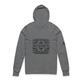 No Rugrets | Tattoo Style Designer Slogan Hooded Long Sleeve Tee- Grey