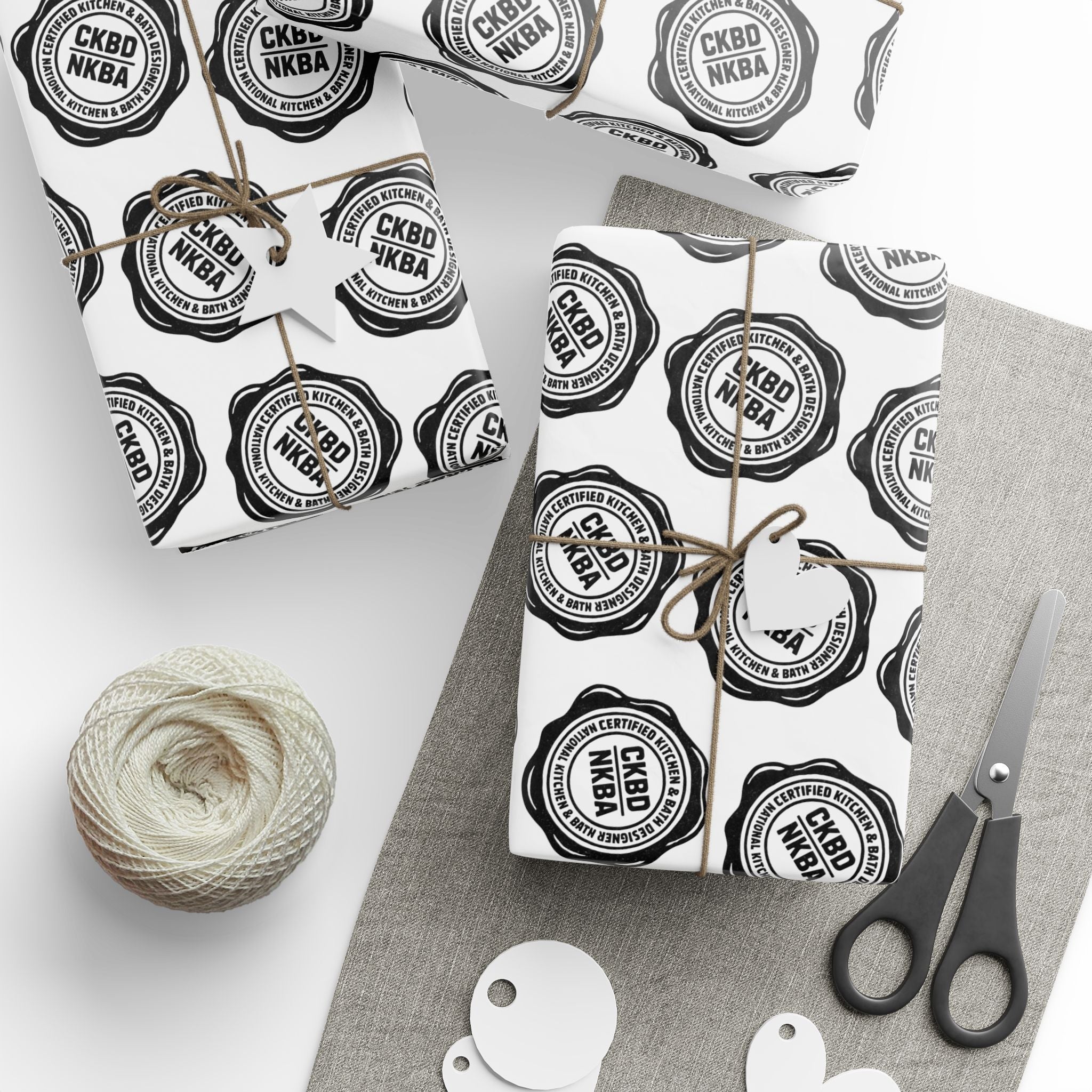 CKBD Wrapping Paper Roll| Trust Me, I'm Certified.  Black & White Logo Pattern