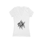 Francis | Employee of the Month | Women's Fitted Deep V-Neck T- White