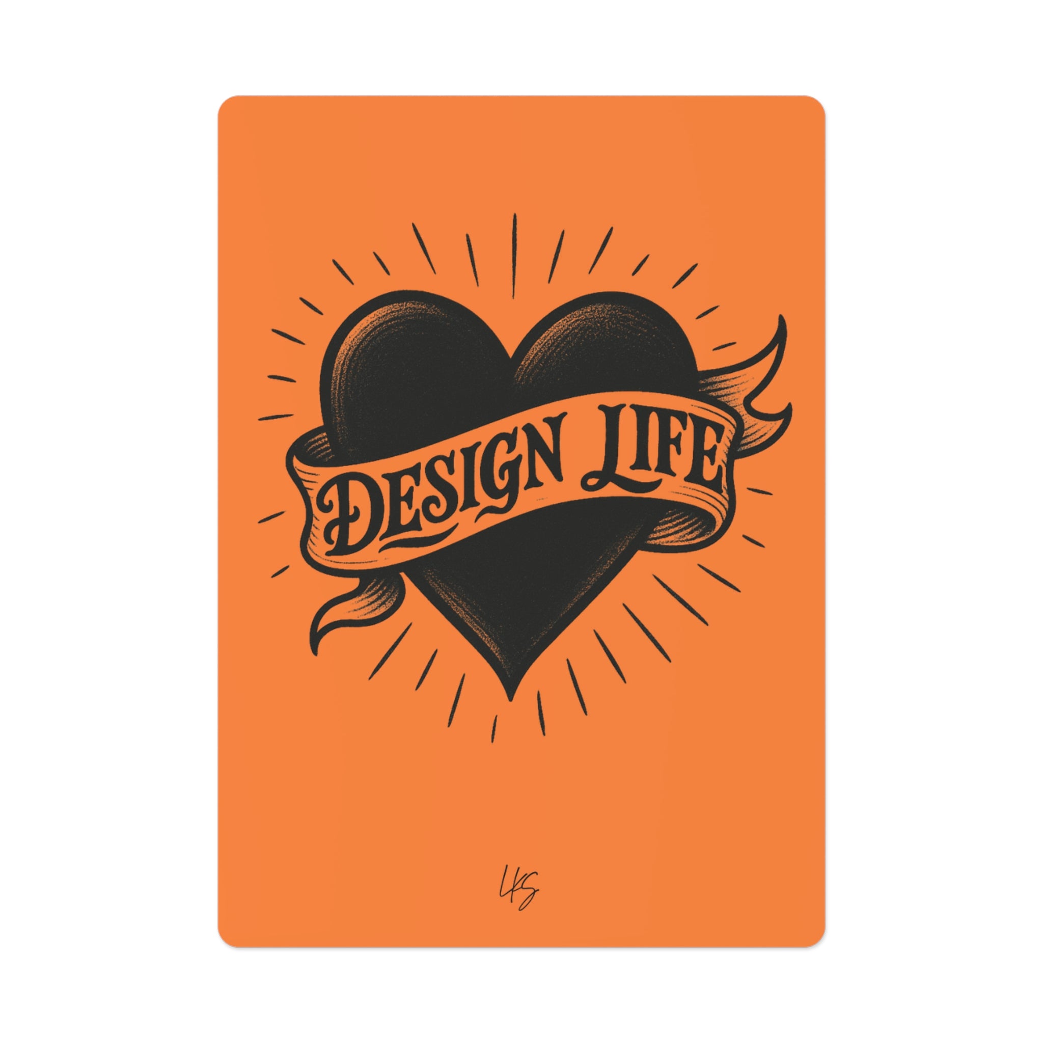 Design Life Tattoo | Design Life | Poker Cards- Glossy Orange