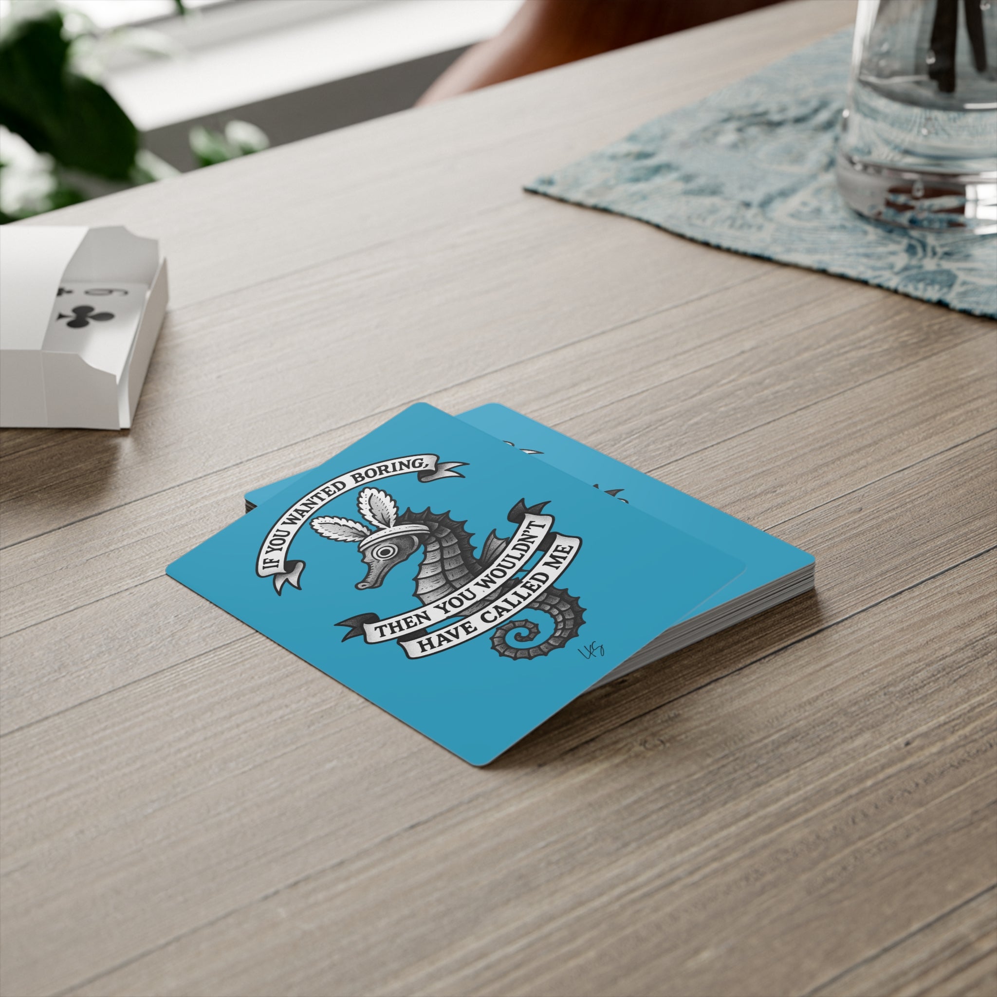 Bunny Ears | Design Life | Poker Cards- Glossy Turquoise