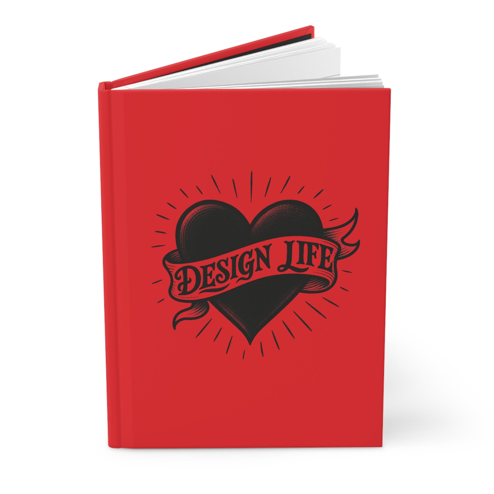 Design Life Heart | Design Life | Hardcover Journal -Red
