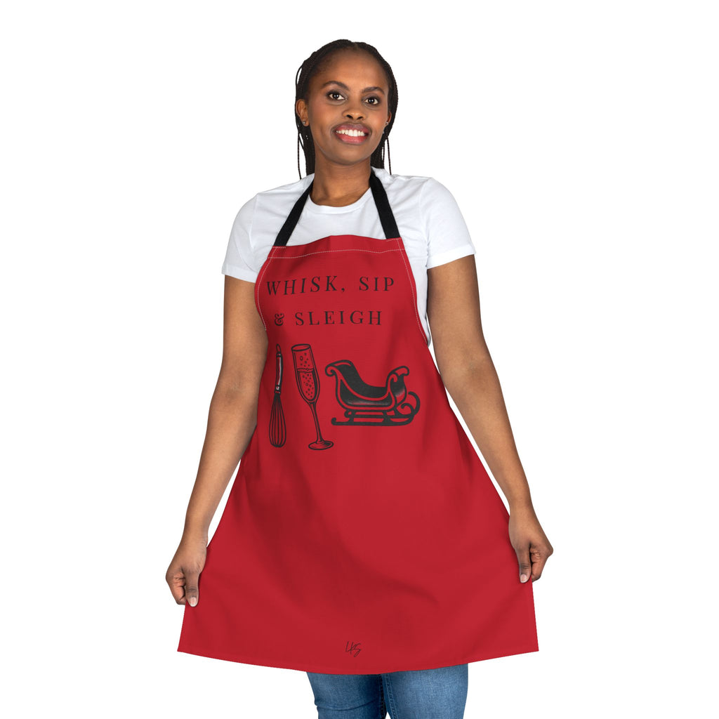 Whisk, Sip & Sleigh | Talk Cooking to Me - Celebrate! Apron/Red