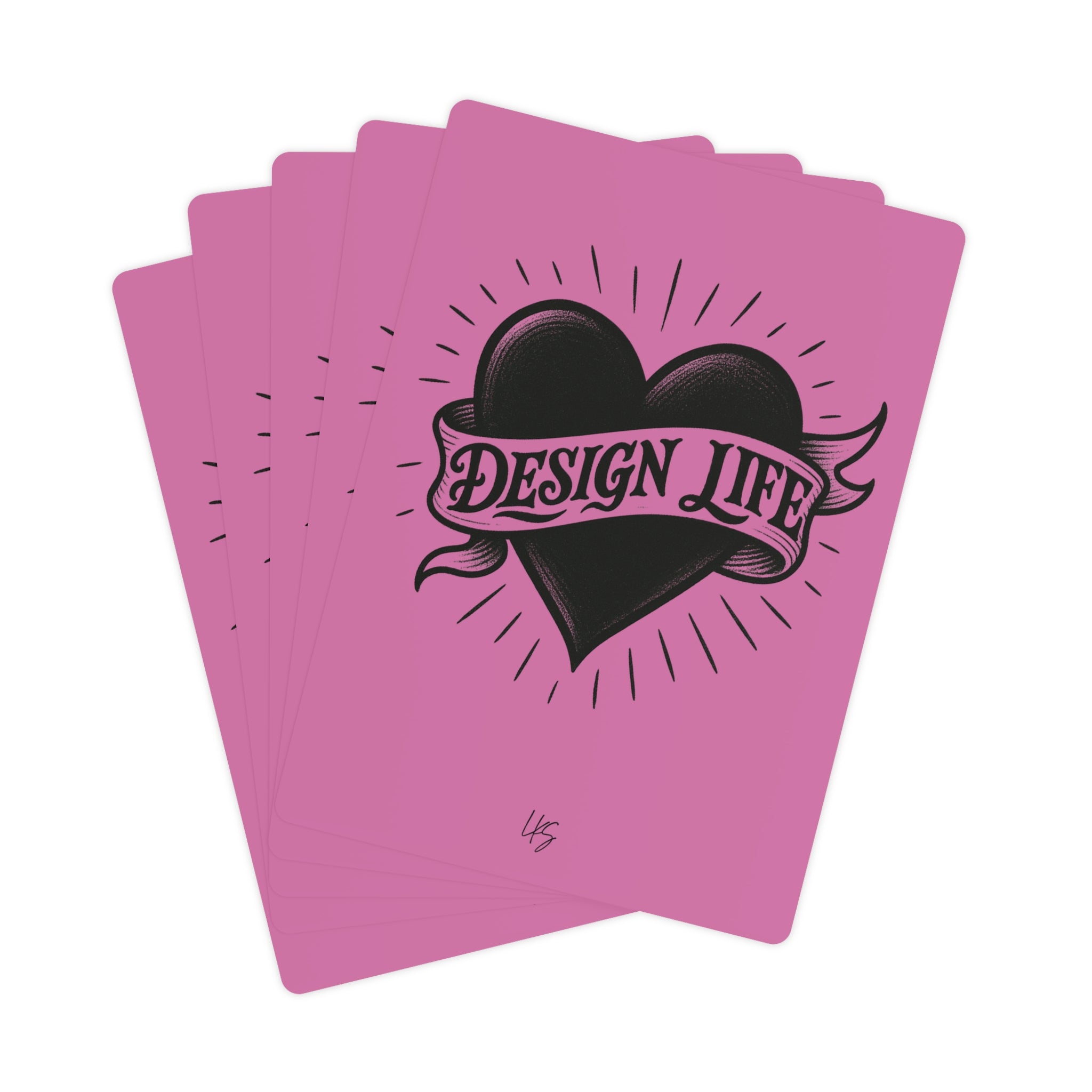 Design Life Tattoo | Design Life | Poker Cards- Glossy Pink