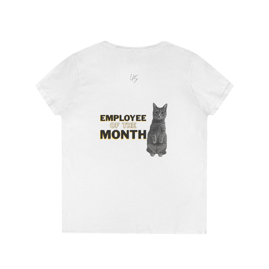 Megatron | Employee of the Month | Women's V Neck T- White