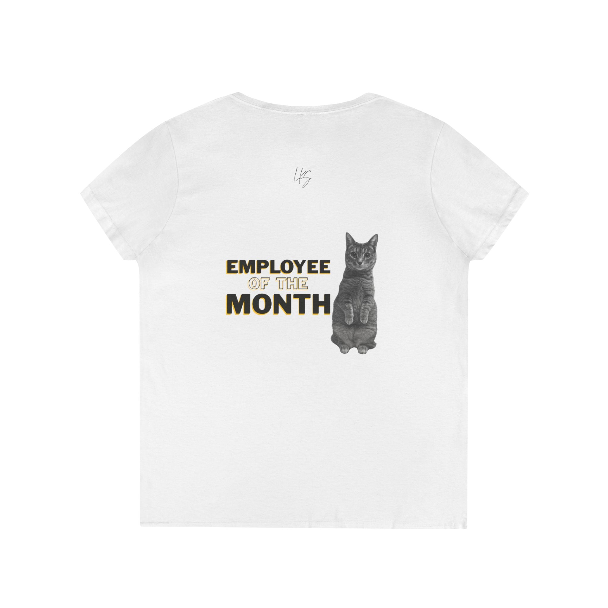 Megatron | Employee of the Month | Women's V Neck T- White