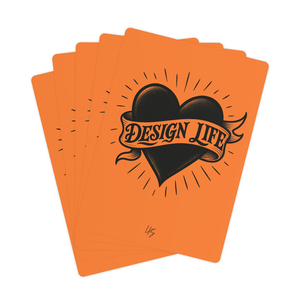 Design Life Tattoo | Design Life | Poker Cards- Glossy Orange