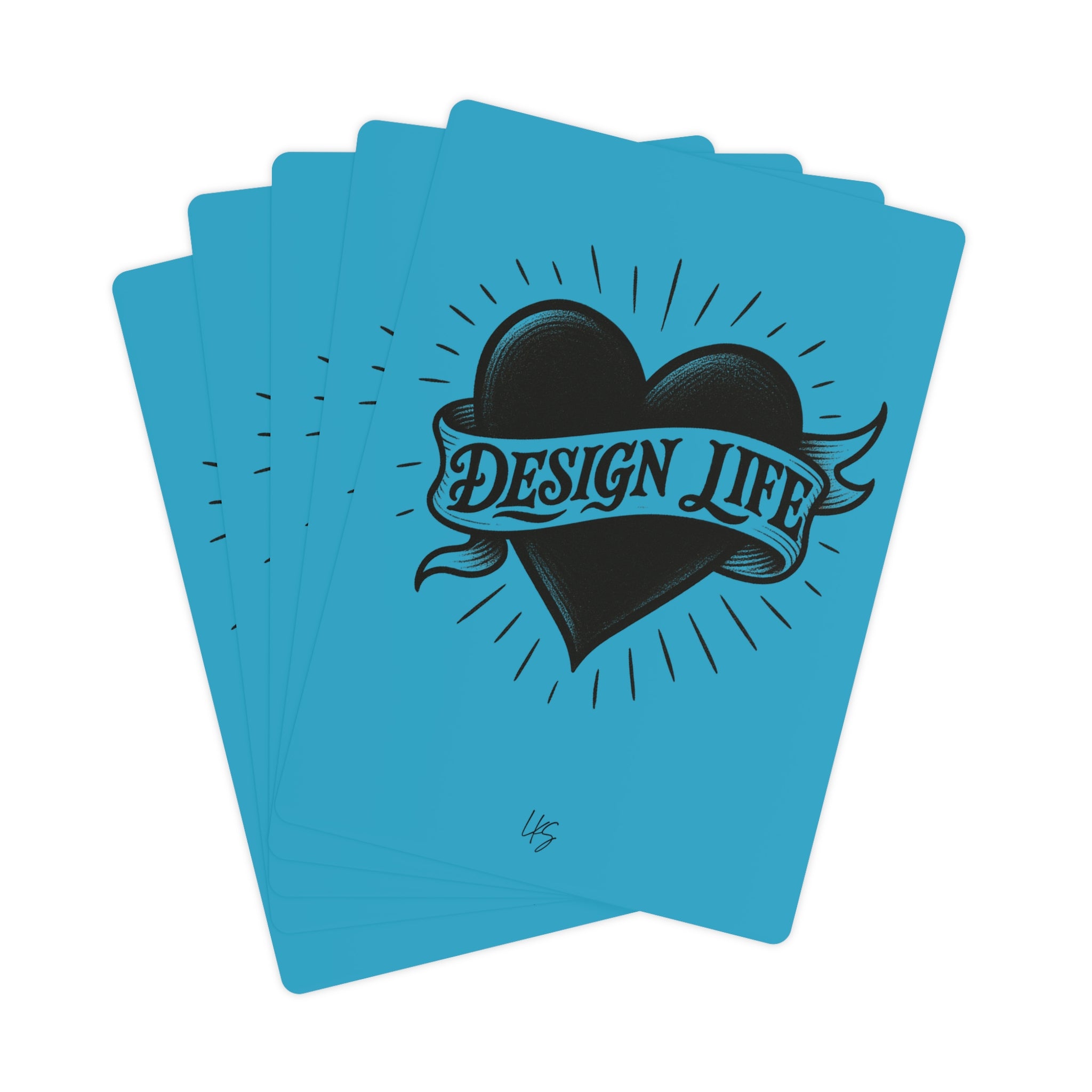 Design Life Tattoo | Design Life | Poker Cards- Glossy Turquoise