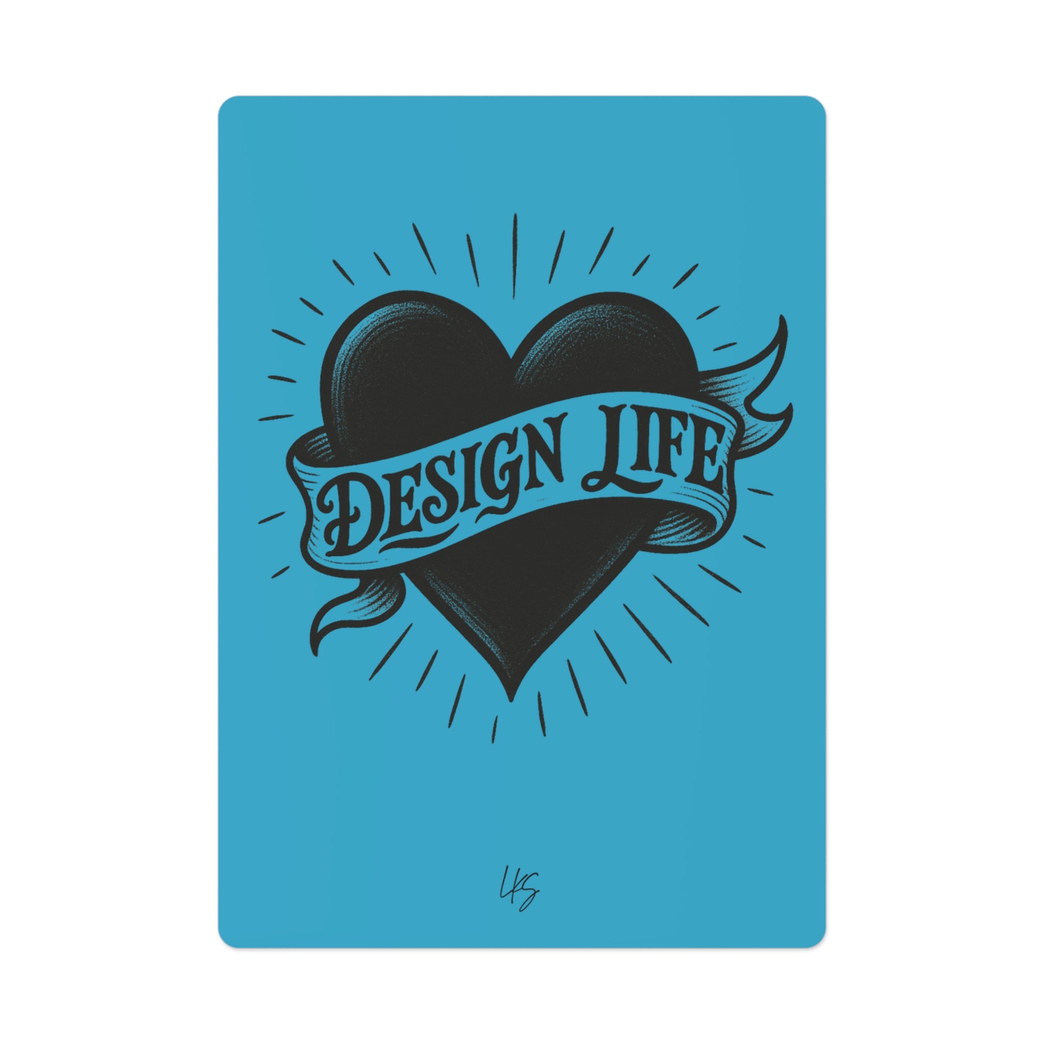 Design Life Tattoo | Design Life | Poker Cards- Glossy Turquoise