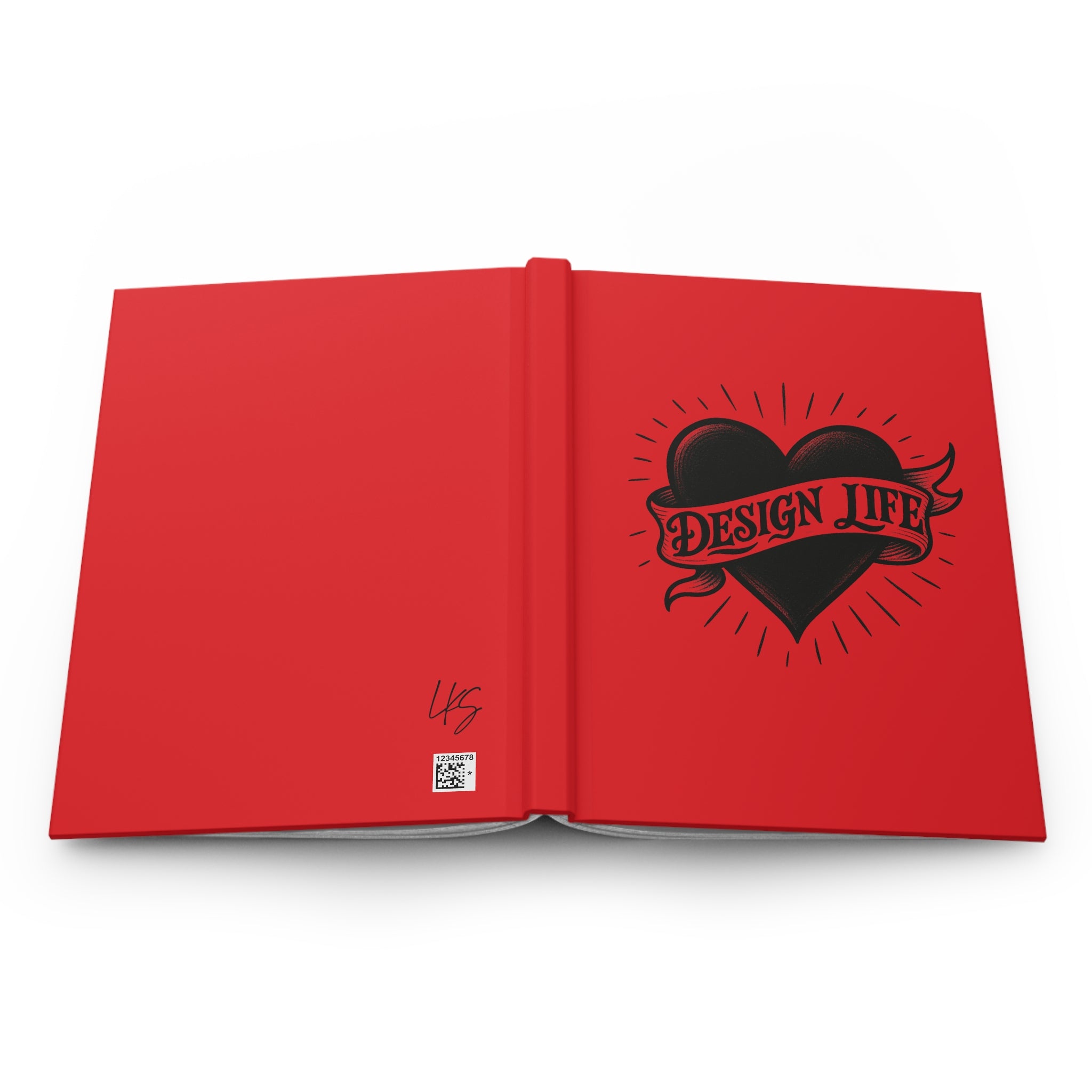 Design Life Heart | Design Life | Hardcover Journal -Red